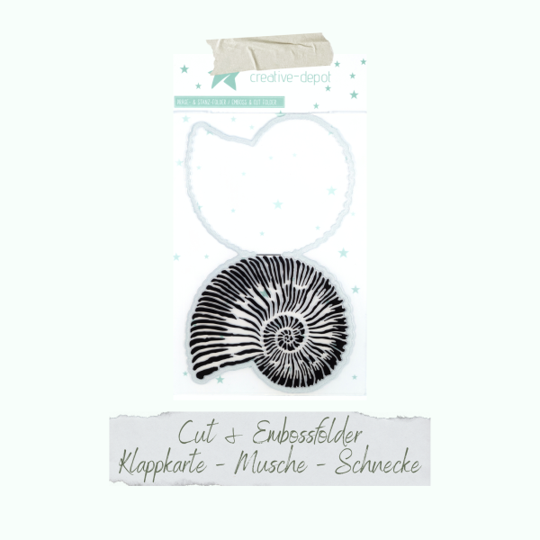 Creative Depot -  Cut & Emboss Folder - Klappkarte - Muschel - Schnecke - 15 x 20 cm 