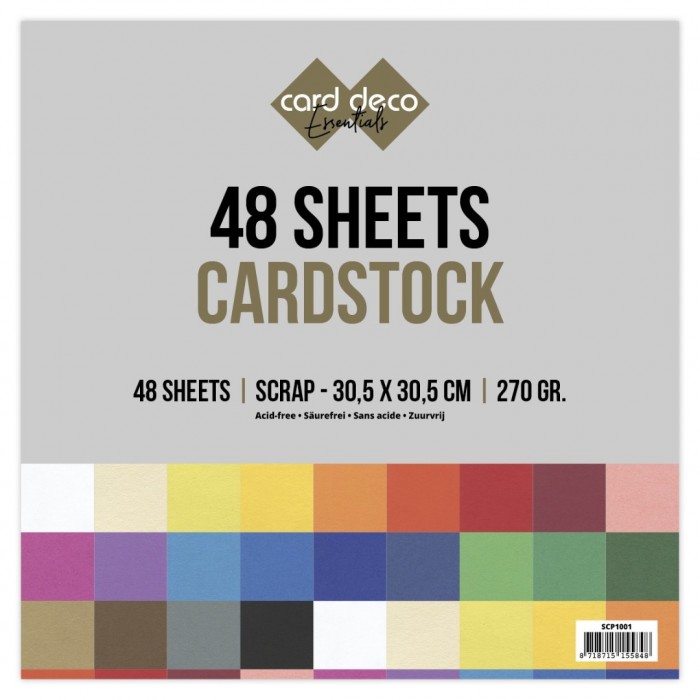 Jumbo-Packung Glattes Kartonpapier – Card Deco – SC – 48 Blatt