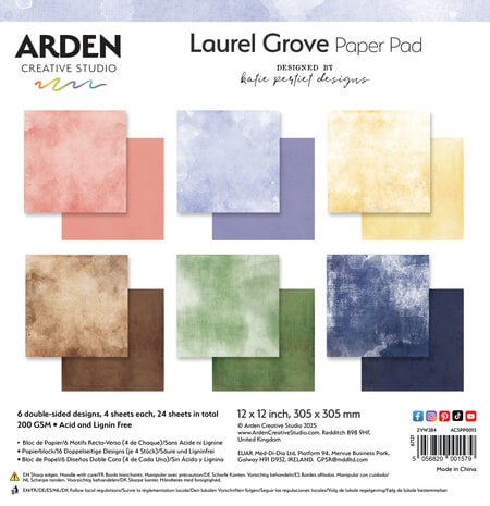 Arden Creative Studio - Laurel Grove Solids 12x12 Inch Paper Pad