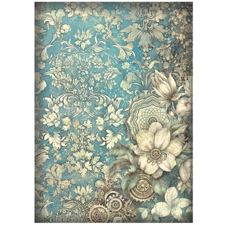 Stamperia - Sir Vagabond in Fantasy World A4 Rice Paper White Flowers