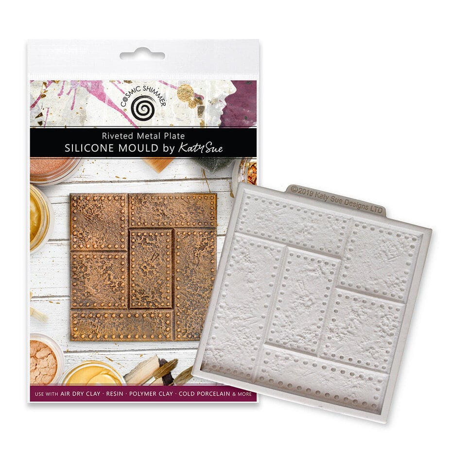  Katy Sue Designs - Cosmic Shimmer - Silicone Mould Riveted Metal Plate