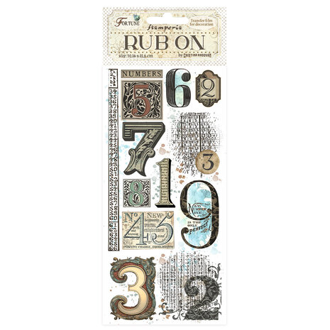Stamperia - Fortune Rub-On 4x8,5 Inch Numbers 