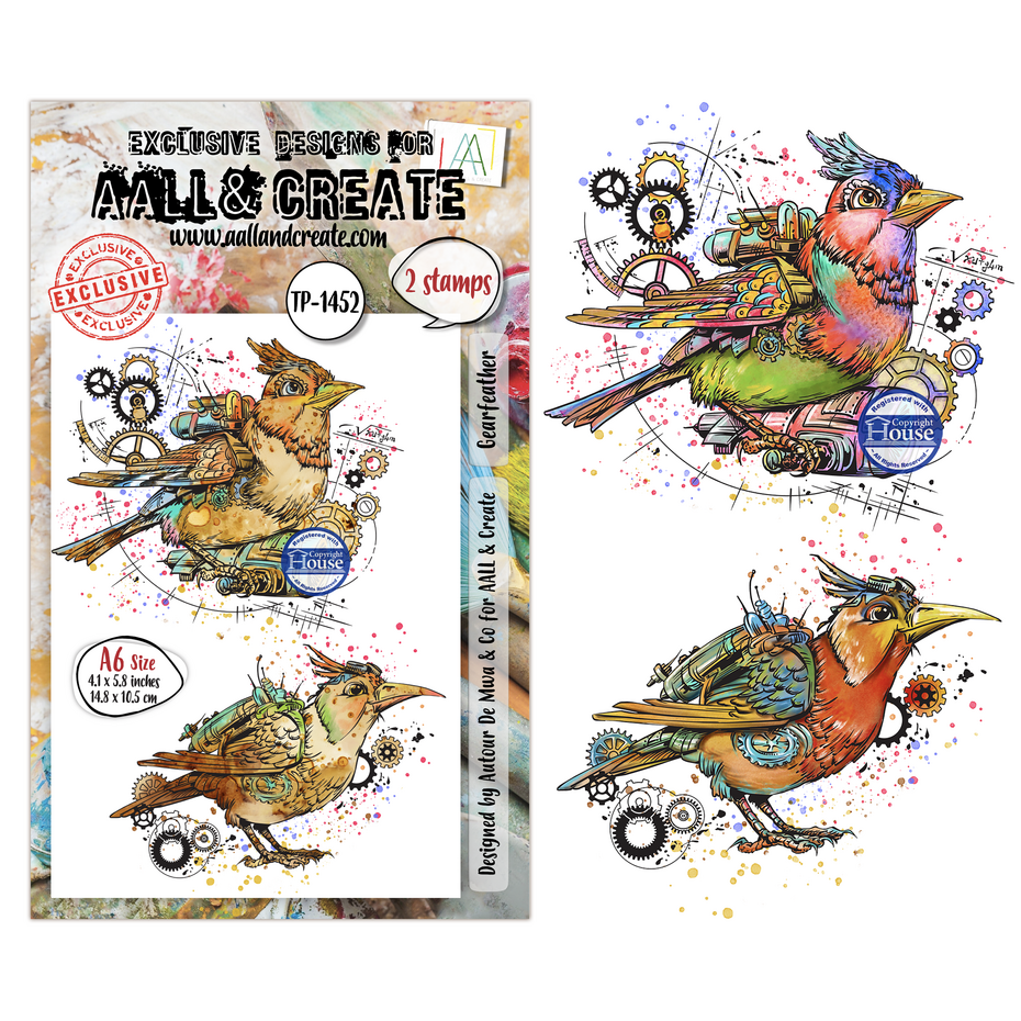 AALL & Create - Gearlight Core A6 Stamp Sets Gearfeather by Autour De Mwa & Co
