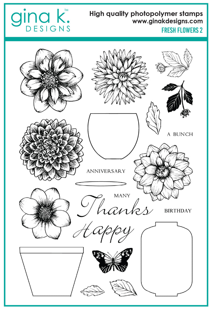 Gina K Designs -STAMPS- Fresh Flowers 2