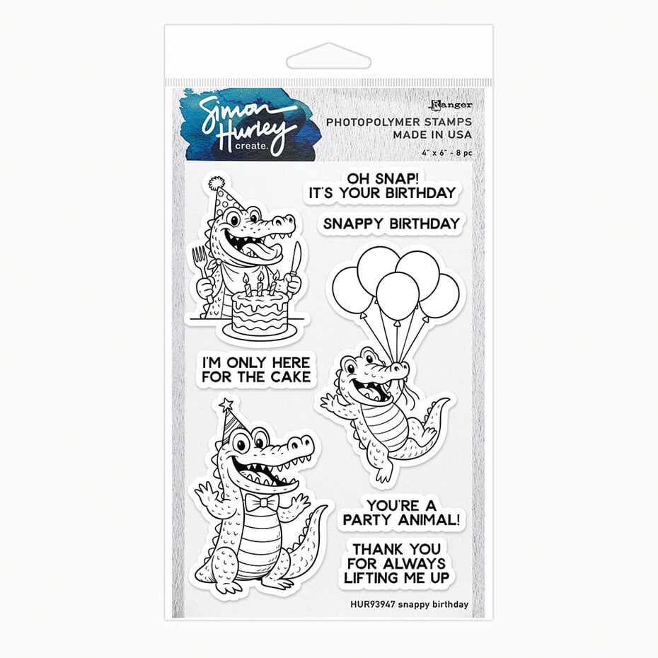 Simon Hurley create - Photopolymer Stamps 4x6 Inch Snappy Birthday