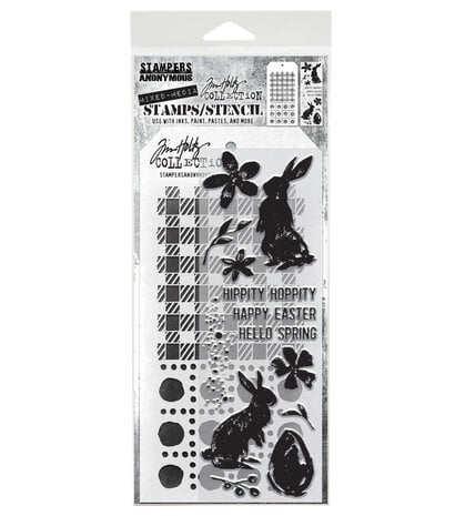 Tim Holtz Mixed-Media Spring Shadows Tim Holtz Clear Stamp and Stencil