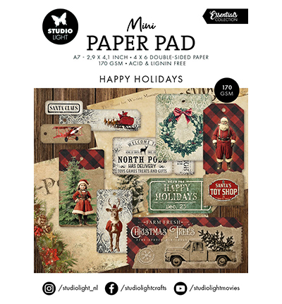 StudioLight-   Mini Paper Pad Happy Holidays Essentials nr.323