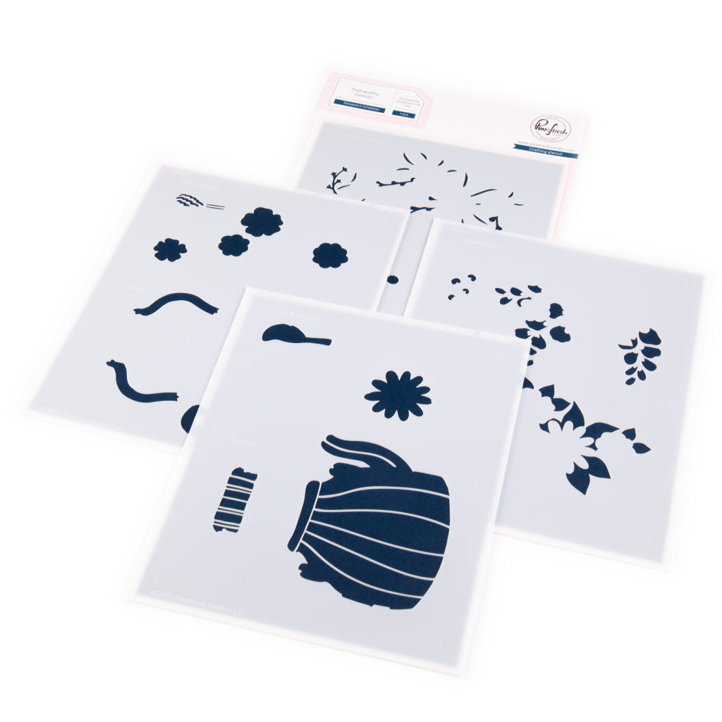 Pinkfresh Studio Stencils -  Steeped in Kindness stencil Pinkfresh Studio Stencils -  Steeped in Kindness stencil