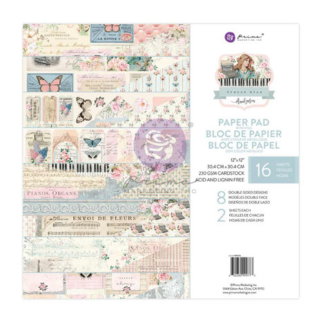 Prima Marketing - French Blue 12x12 Inch Paper Pad