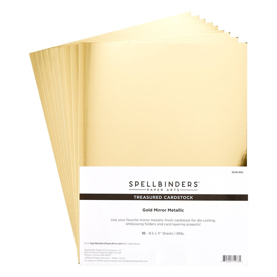 Spellbinders - Treasured Cardstock 8,5x11 Inch Gold Mirror Metallic (10pcs) by Spellbinders
