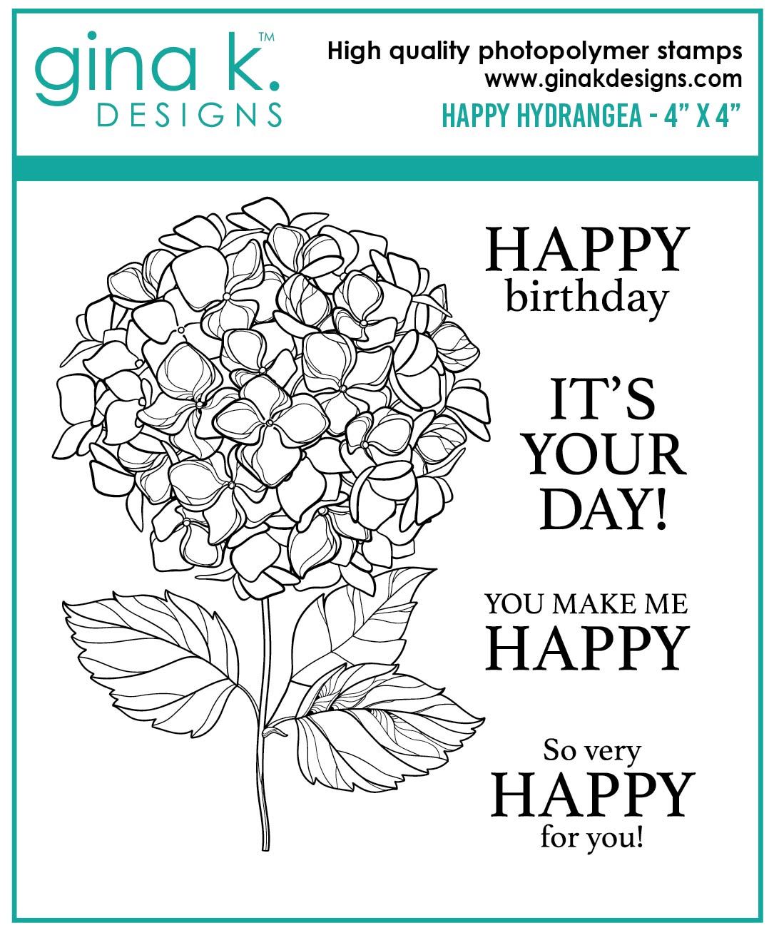 Gina K Designs - STAMPS- Happy Hydrangea