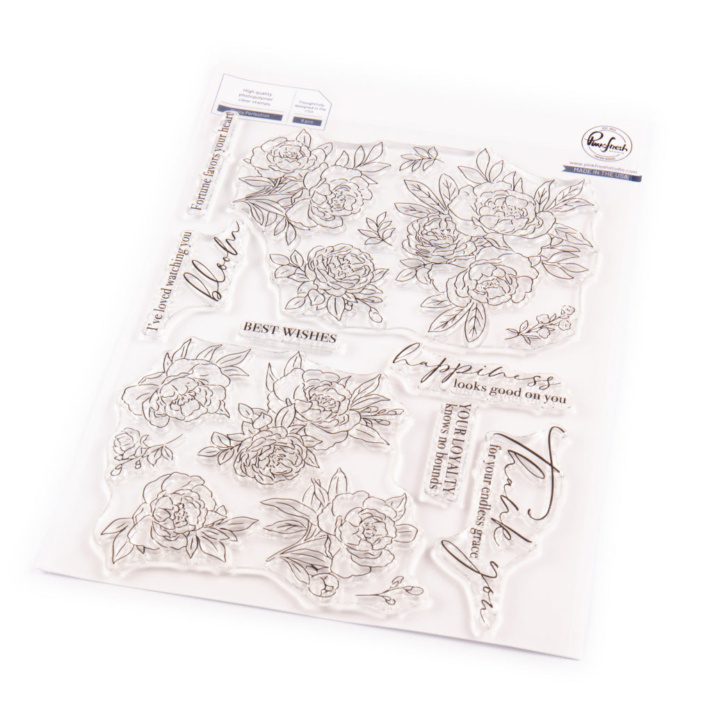 Pinkfresh Studio Clear Stamp Set -   Peony Perfection stamp