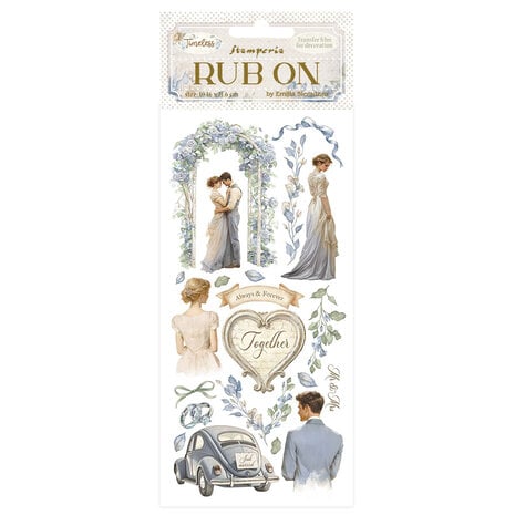 Stamperia - Timeless Rub-On 4x8,5 Inch Wedding