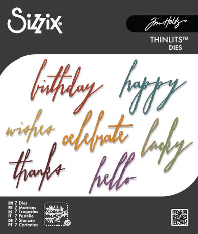 Sizzix Tim Holtz - Thinlits Die by Tim Holtz Handwritten Celebrate (7pcs)