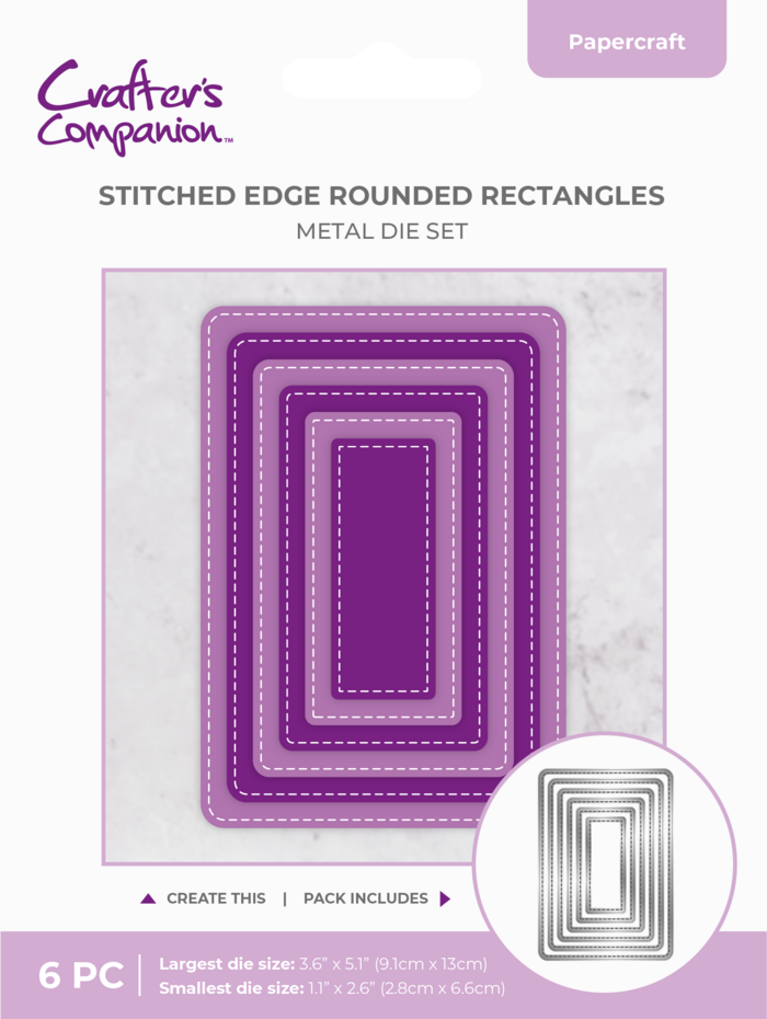 Crafter's Companion - Stitched Edge Metal Die Rounded Rectangles