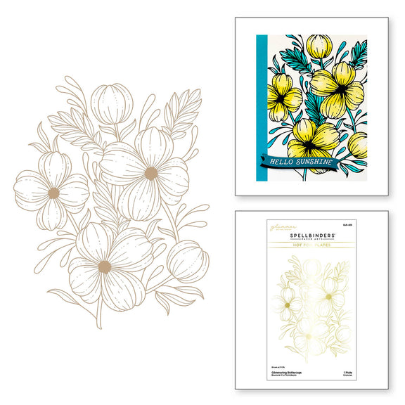 Spellbinders - Glimmering Buttercups Glimmer Plate from the Glimmering Flowers Collection
