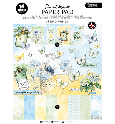 Studio Light - Card making Paper Pad - Butterflies Essentials nr. 412