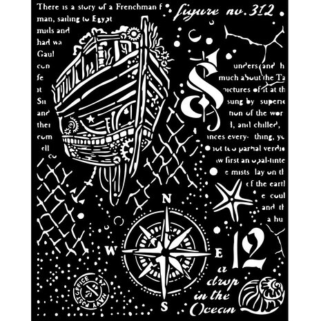 Stamperia - Songs of the Sea Thick Stencil 20x25cm Sailing Ship
