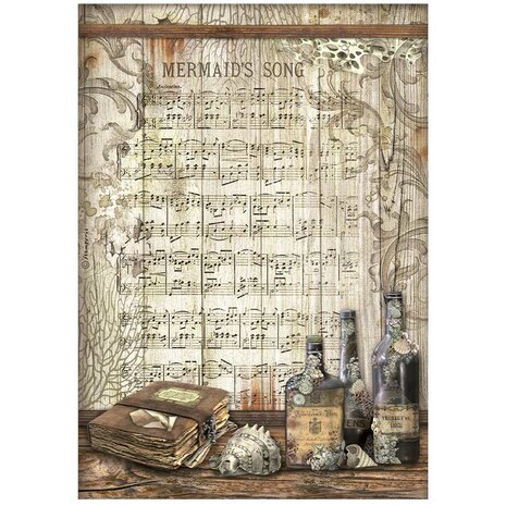 Stamperia - Songs of the Sea A4 Rice Paper Mermaid's Song (6pcs)