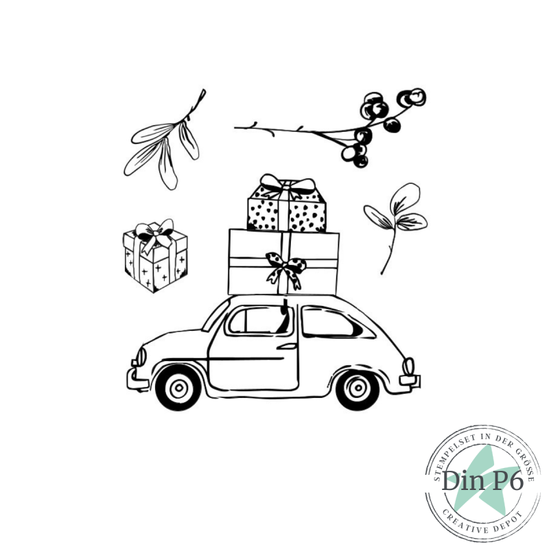 Creative Depot - Stempelset - Designline - Weihnachtsauto 