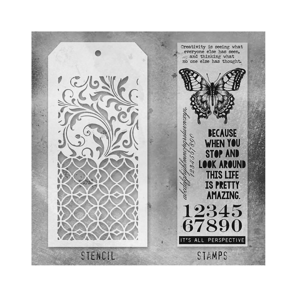 Tim Holtz Mixed Media #15 Tim Holtz Clear Stamp and Stencil