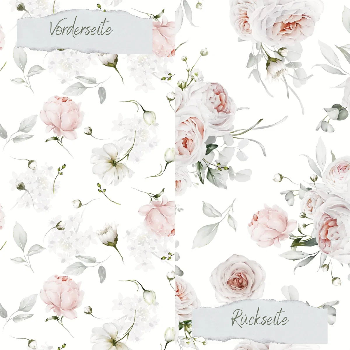 Creative Depot - Designpapier - Rosa und weiße Blüten - Doppelseitig bedruckt