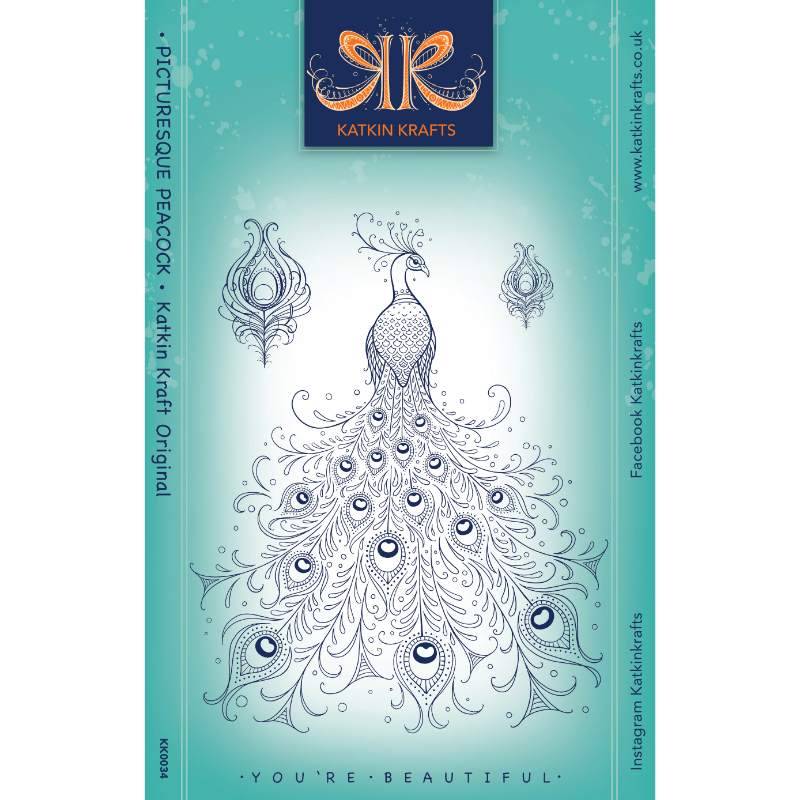 Katkin Krafts Picturesque Peacock 6 in x 8 in Clear Stamp Set Katkin Krafts Picturesque Peacock 6 in x 8 in Clear Stamp Set