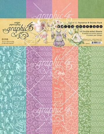 Graphic 45 Fairy Boutique 8,5x11 Inch Patterns & Solids Pack 