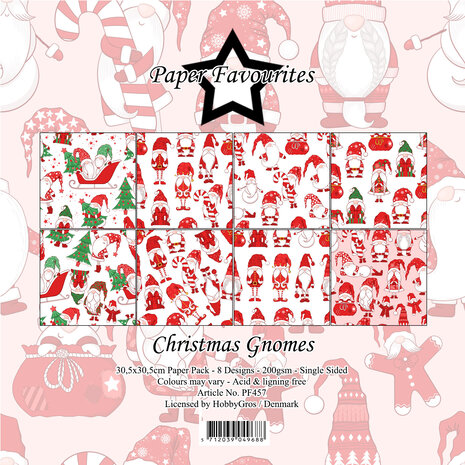 Paper Favourites - Christmas Gnomes 12x12 Inch Paper Pack