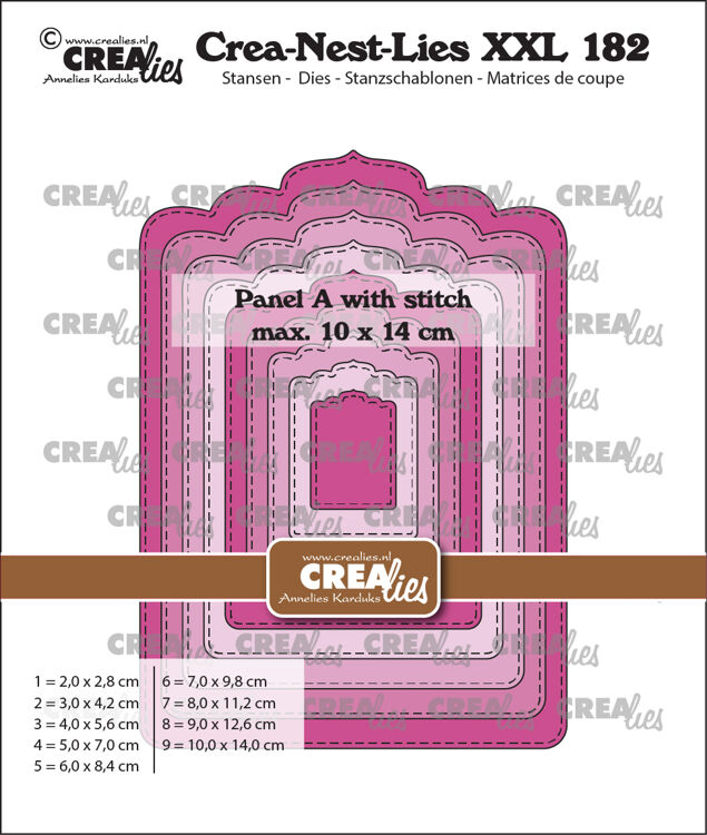 Crealies - Crea-Nest-Lies XXL dies no. 182, Panel A with stitch