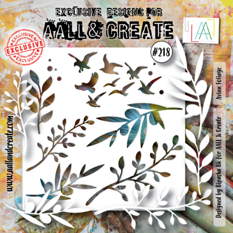 AALL & Create - Stencil 6x6 Inch Avian Foliage