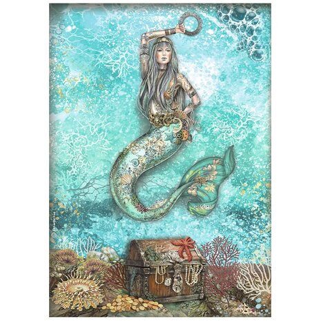 Stamperia - Songs of the Sea A4 Rice Paper Mermaid (6pcs)