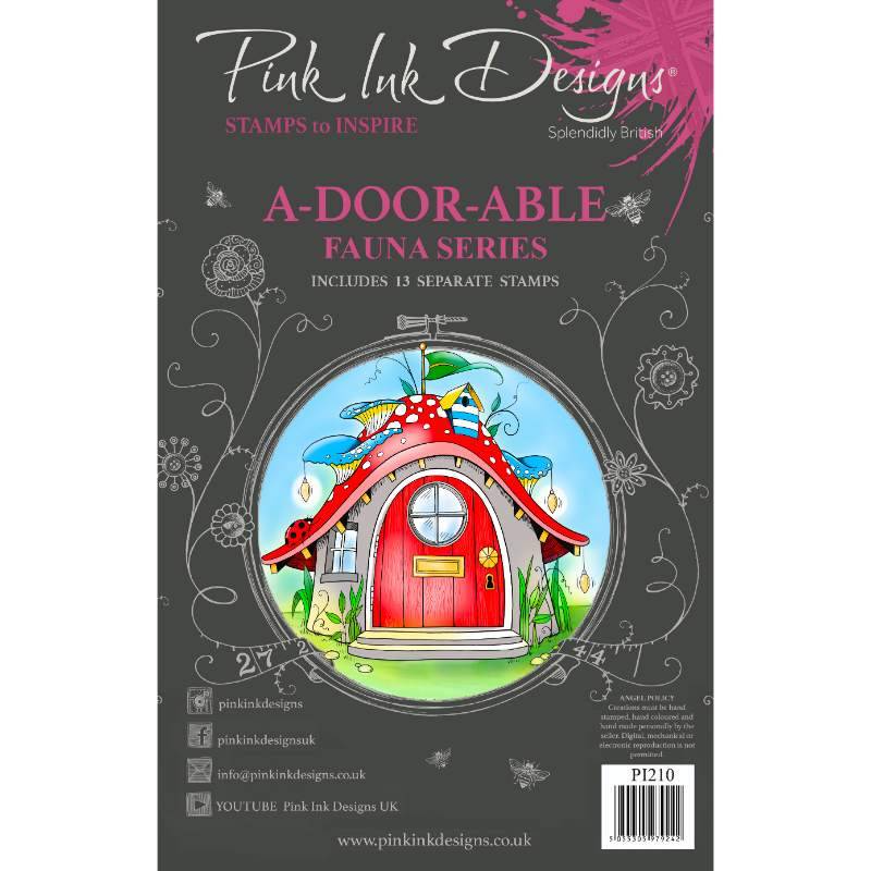 Pink Ink Designs A-Door-Able 6 in x 8 in Clear Stamp Set