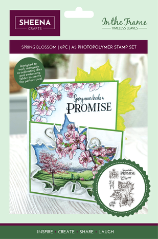 Crafter's Companion - In The Frame Timeless Leaves Stamp Spring Blossom
