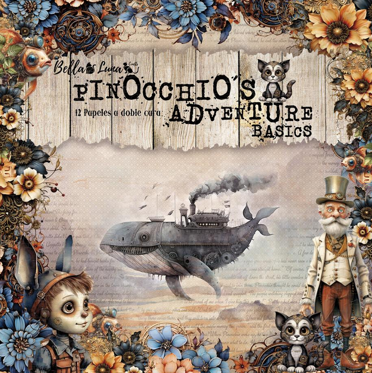 Bellaluna Crafts Pad 8x8" Bellaluna Crafts con 12 papeles doble cara Pinocchio's Adventure Basics  Bellaluna Crafts Pad 8x8" Bellaluna Crafts con 12 papeles doble cara Pinocchio's Adventure Basics