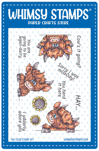 Whimsy Stamps - Cow Crazy Clear Stamps