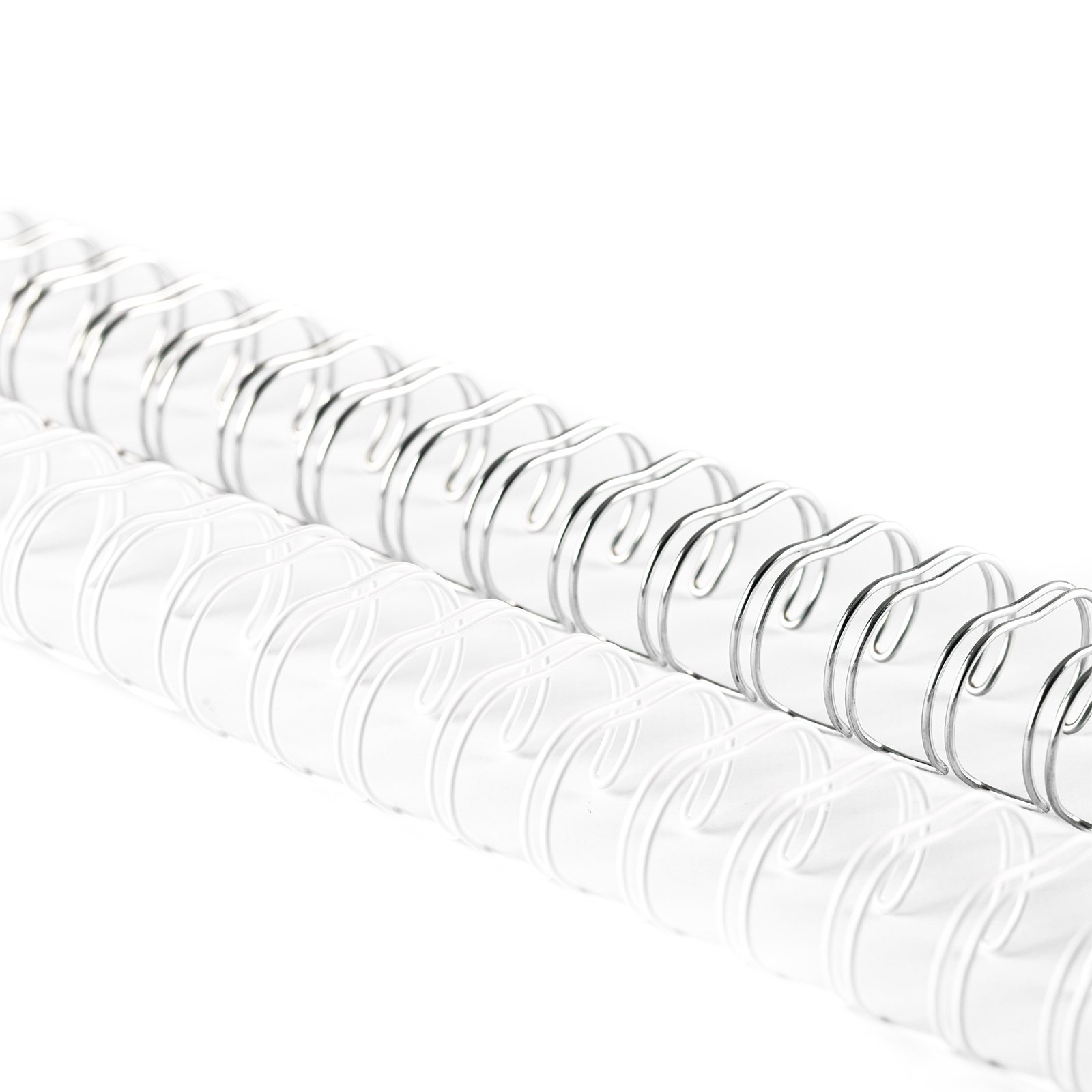 Vaessen Creative • Bind Easy Metall-Drahtbinderücken 16mm 2:1 Weiß & Silber 8St.