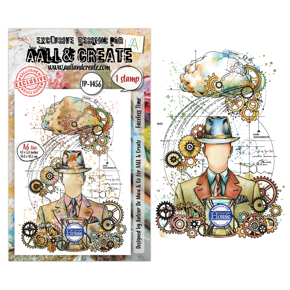 AALL & Create - Gearlight Core A6 Stamp Sets Faceless Time by Autour De Mwa & Co