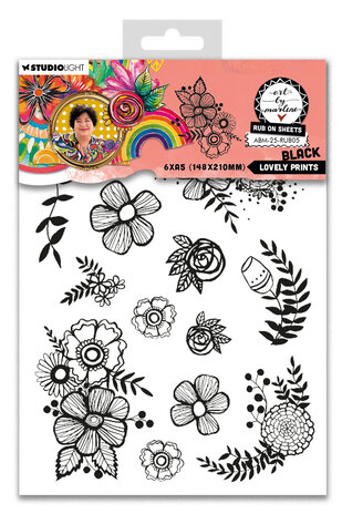 Studio Light - Lovely Prints Black A5 Rub On Sheets