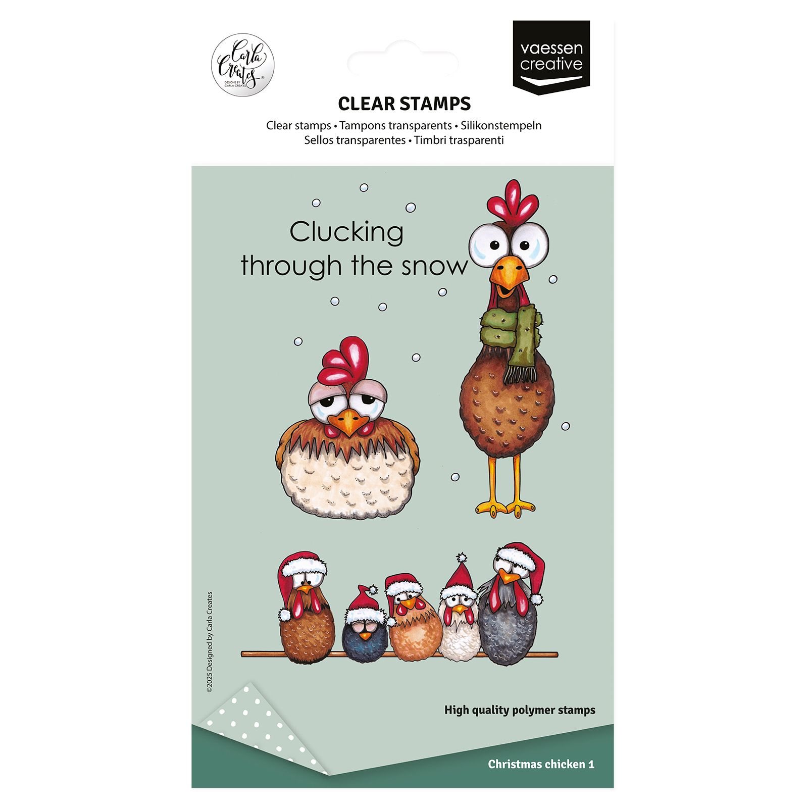 Vaessen Creative • Silikonstempel Weihnachtshühner 12St.
