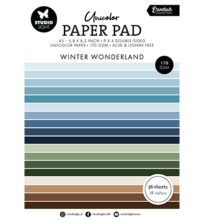 StudioLight -  Unicolor Paper Pad Winter wonderland Essentials nr.341