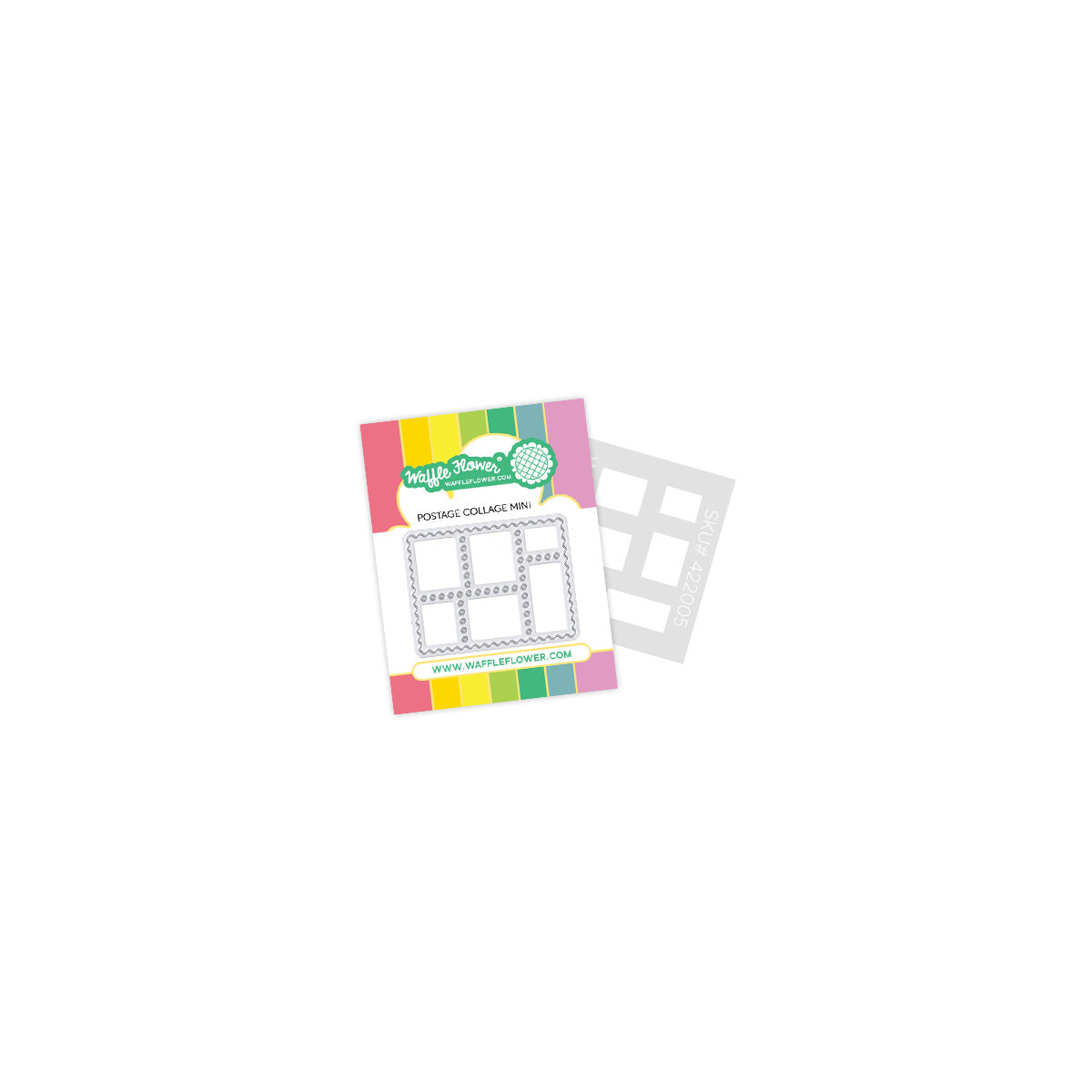 Waffle Flower - Postage Collage Miniature Die-n-stencil