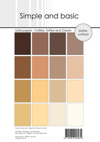 Simple and Basic - Design Solid Papers "Coffee, Toffee and Cream"
