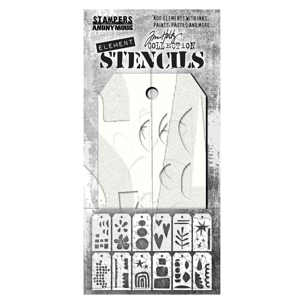 Tim Holtz Element Stencils 12/Pkg - Everyday Art 