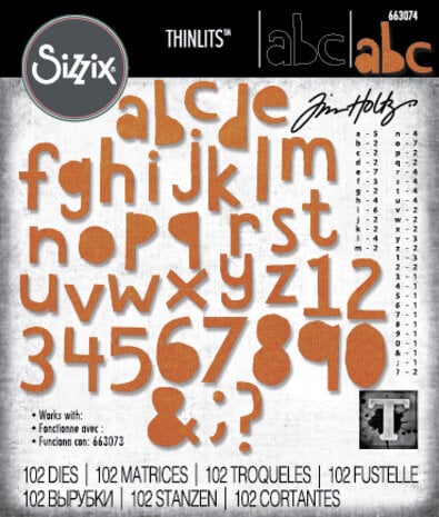 Sizzix Thinlits Die set - Alphanumeric Cutout Lower