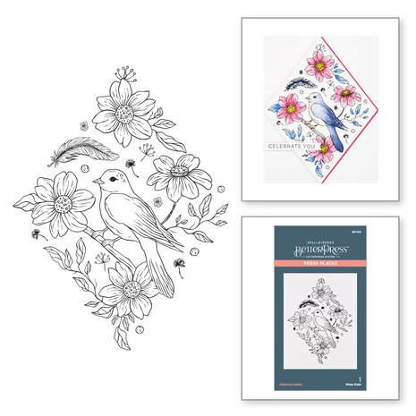 Spellbinders -BetterPress -  Diamond Aviary Press Plate