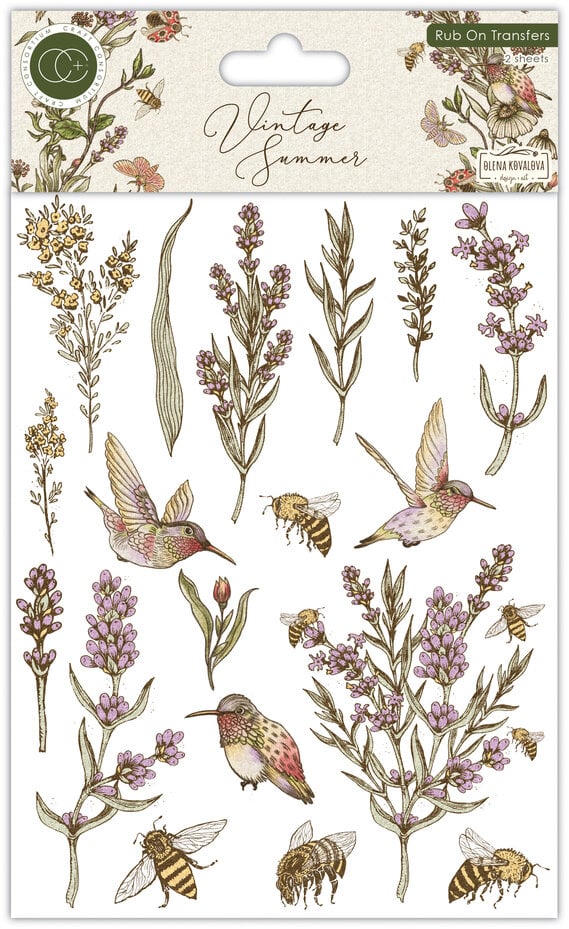 Craft Consortium - Vintage Summer Premium Rub-on Transfers Set by Olena Kovalova