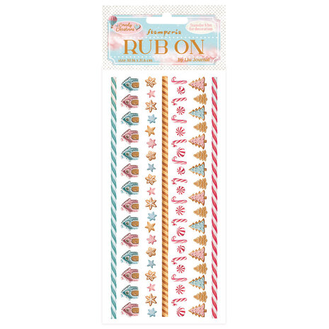 Stamperia - Candy Christmas Rub-on 4x8,5 Inch Stripes 