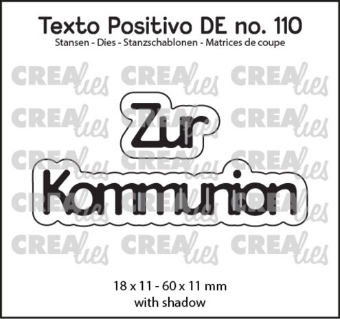 Crealies Texto Positivo Dies German Zur Kommunion