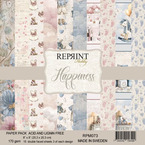 Reprint - Happiness 8x8 Inch Paper Pack
